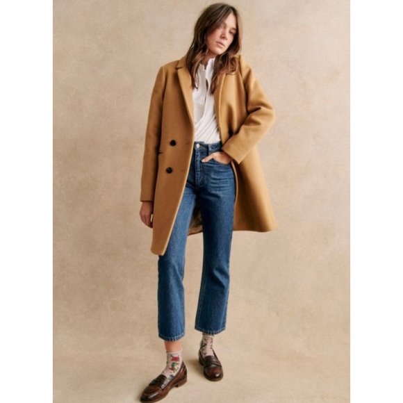 Sezane Jackets & Blazers - Sezane MANTEAU JOHNSON coat wool brown camel SZ38 us6 bust36